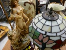 Leonardo style table lamp and a Tiffany style table lamp E/T