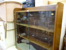 Four shelf bookcase with glazed doors