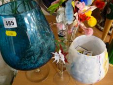 Selection of decorative glassware and a fun collection of pipe cleaner cocktail sticks