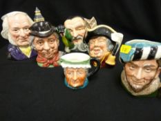 Collection of medium sized Royal Doulton character jugs with one other