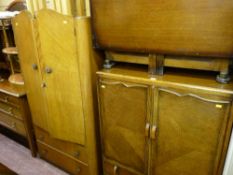 Polished tallboy, similar wardrobe with two base drawers by Austinsuite and a gate leg table