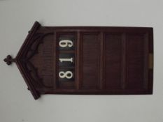 Military interest, ecclesiastical oak Psalm board,