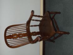 19th Century Windsor chair in elm and ash, hoop ba
