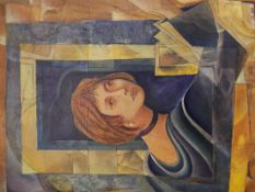Carl Jacobs (1947-), oil on canvas portrait, signe