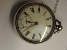 Silver cased pocket watch, Birmingham 1901, Englis