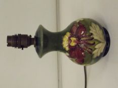 Moorcroft table lamp, baluster form and in the Col