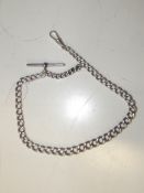 Silver Albert chain with T bar