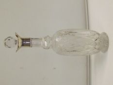 Edwardian silver mounted cut glass decanter, Londo