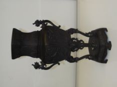 Japanese Meiji period bronze censer, hexagonal vas