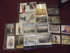 Collection of early 20th century postcards in albu