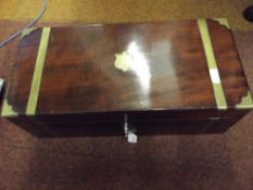 Victorian military style writing slope with brass
