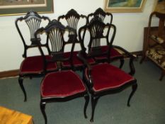 Set of Victorian dining chairs, four stands and on
