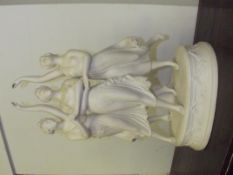 Victorian Parian ware group in the form of the Thr