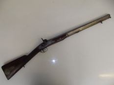 Mid 19th century percussion carbine, maker WW. Gre