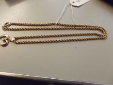 14ct Gold Rope Chain with Pendant and Diamond 14.7