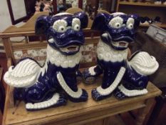 Pair of Large Ceramic Dogs of Foo