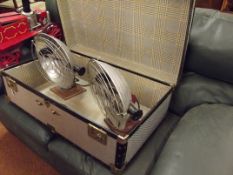 Vintage Trunk Containing 2 Heat Lamps