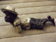 Bergman Cold Painted Bronze Boy Lying Down