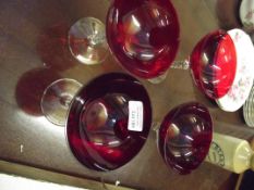 4 Ruby Glass Glasses