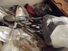 Box of Plated Ware and others