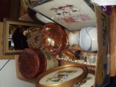 Assorted items to include a Carnival glass bowl, a