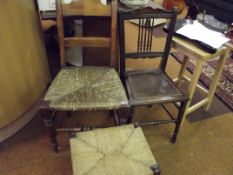 2 Edwardian Chairs and Footstool