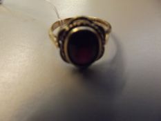 9ct Gold Ring with Garnet Stone