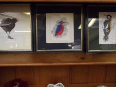 Three original pen, ink and watercolour paintings by Emily Hawke