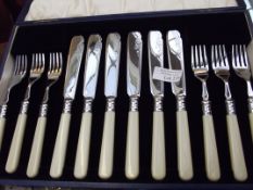 Cased set of flatware
