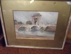 Watercolour, river scene