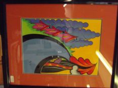 Lorna Bailey framed picture watercolour, signed