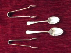 2 silver spoons, one dated 1808, together with 2 w