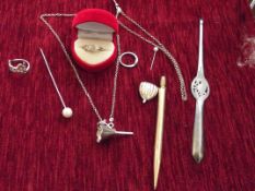 Collection of silver and white metal items