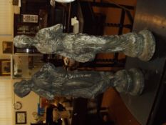 Two stone statues