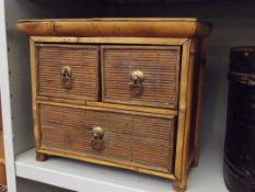 Set of three drawers out of bamboo