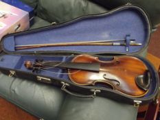 Cased violin