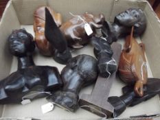 Large collection of African carvings