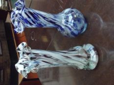 Two art glass vases