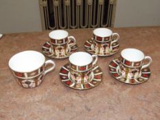 Royal Crown Derby 1128 XL1 cups and saucers x 4 pl