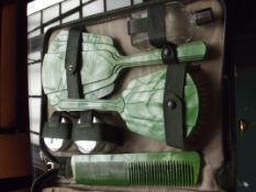 Art Deco cased vanity set