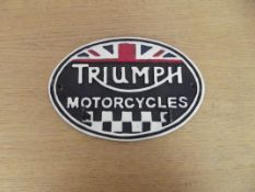 Cast iron, Triumph, sign with hooks