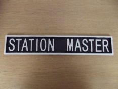 Cast iron, Station Master, sign