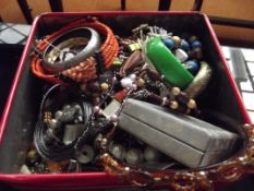 Large box of costume jewellery