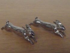 Pair of Rabbit carving knife rests