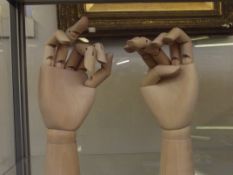 Pair of wooden movable hands