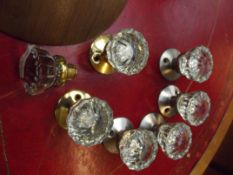 Six glass door handles