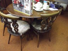 Ercol table with 6 chairs