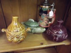 Onion- beetroot- cucumber jars together with a ste