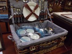 Complete picnic set in a wicker basket
