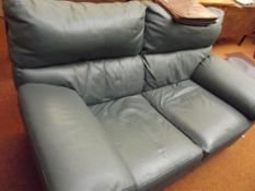 Two seater leather settee